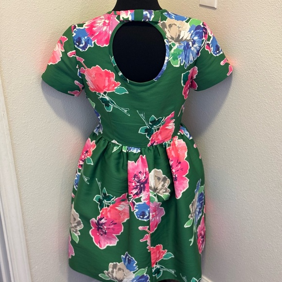 Kate Spade Stelli Dress In Full Bloom Lucky Green Floral Fit Flare Puffy 8 $425 - Picture 3 of 9